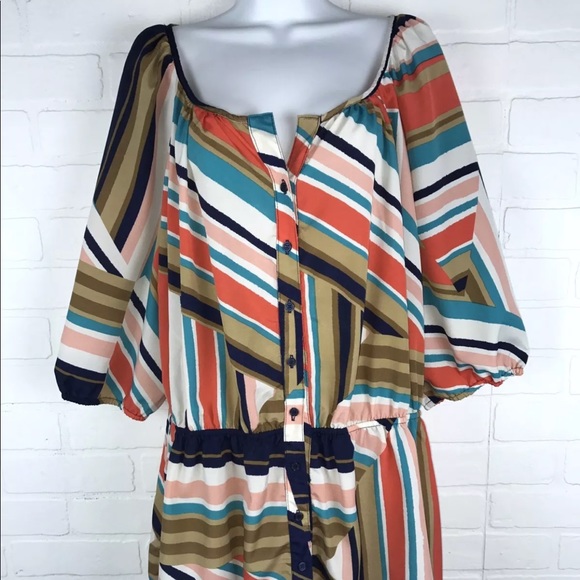 Christine V Tops - Christine V 3X Plus Striped Peasant Boho Blouse